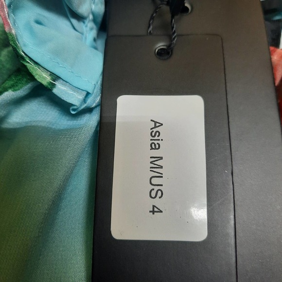 Lai Meng Keinmay Five Cats Multicolored Floral short sleeve Midi dress Size 4 - Picture 6 of 8